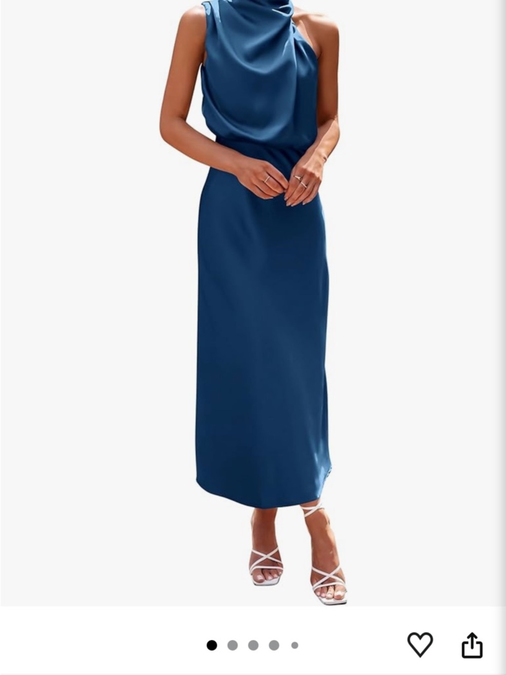 Sleeveless Cowl Neck Midi Dress in Deep Teal